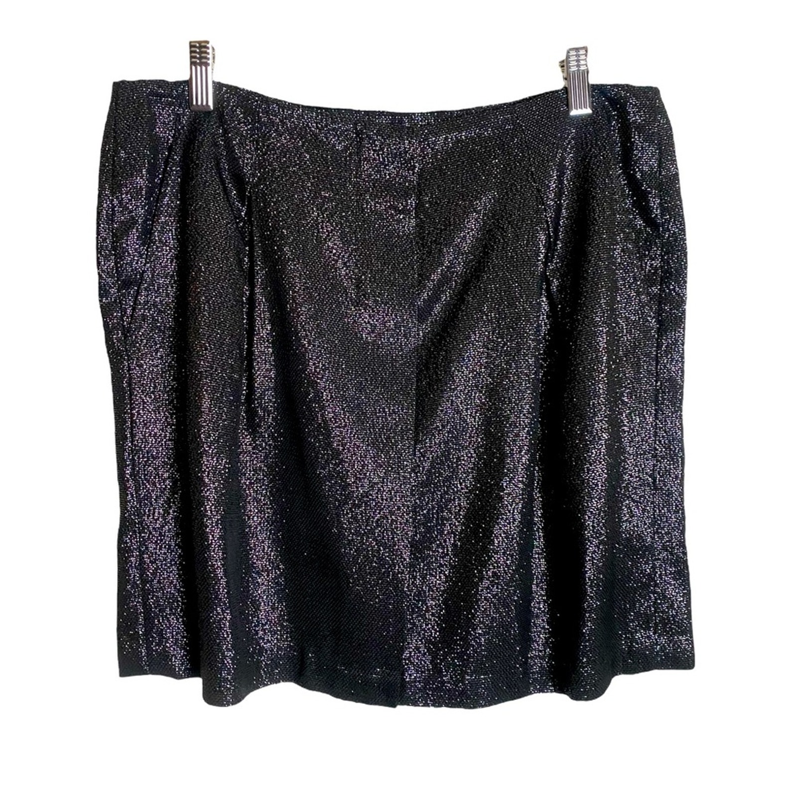 VINCE Glitter Mini Skirt Black 12