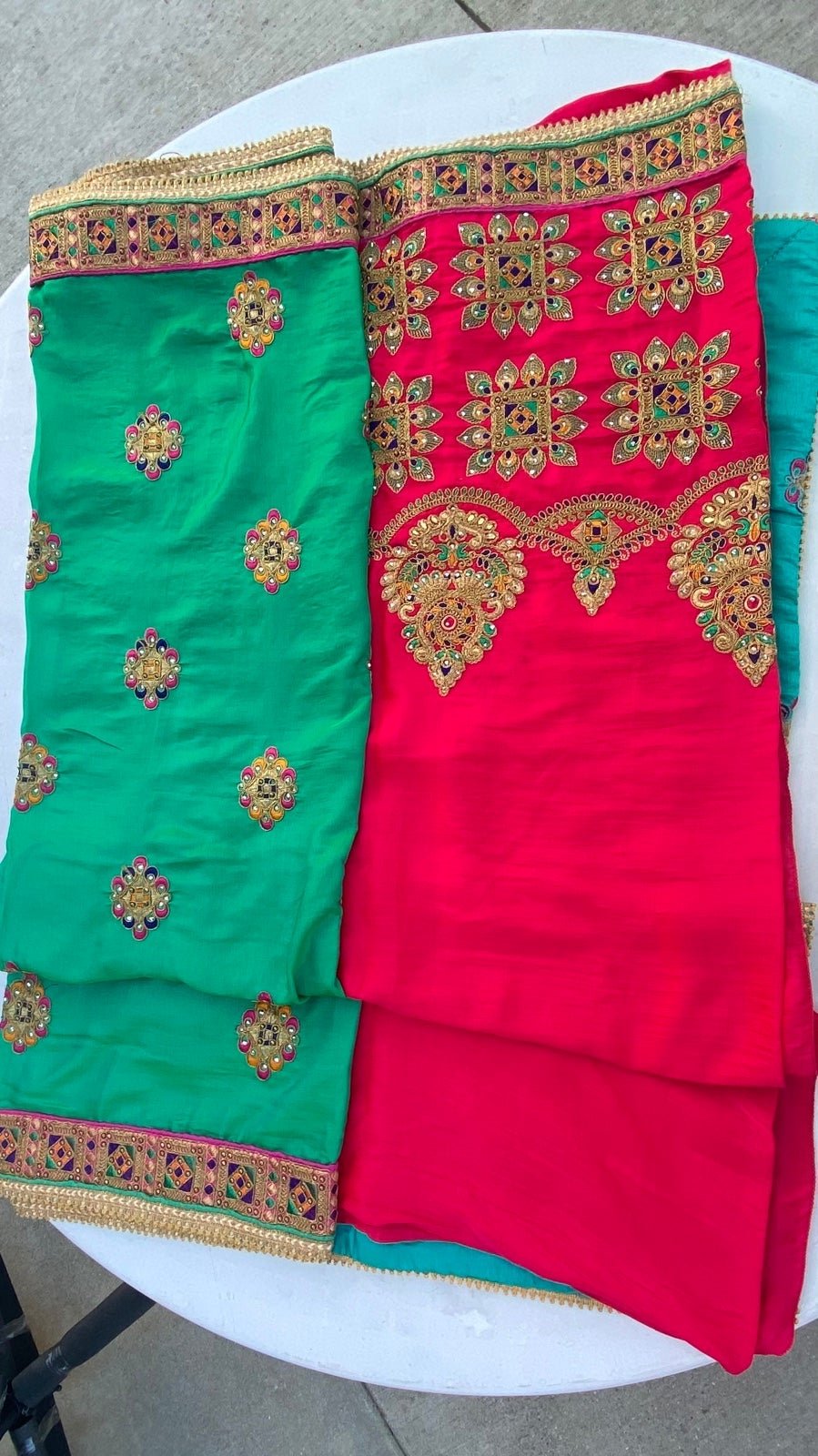 Indian saree with two colour combo!
