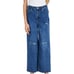 INC International Animal Print Denim Jeans Wide Leg Blue Leopard SZ 20W MSRP 80
