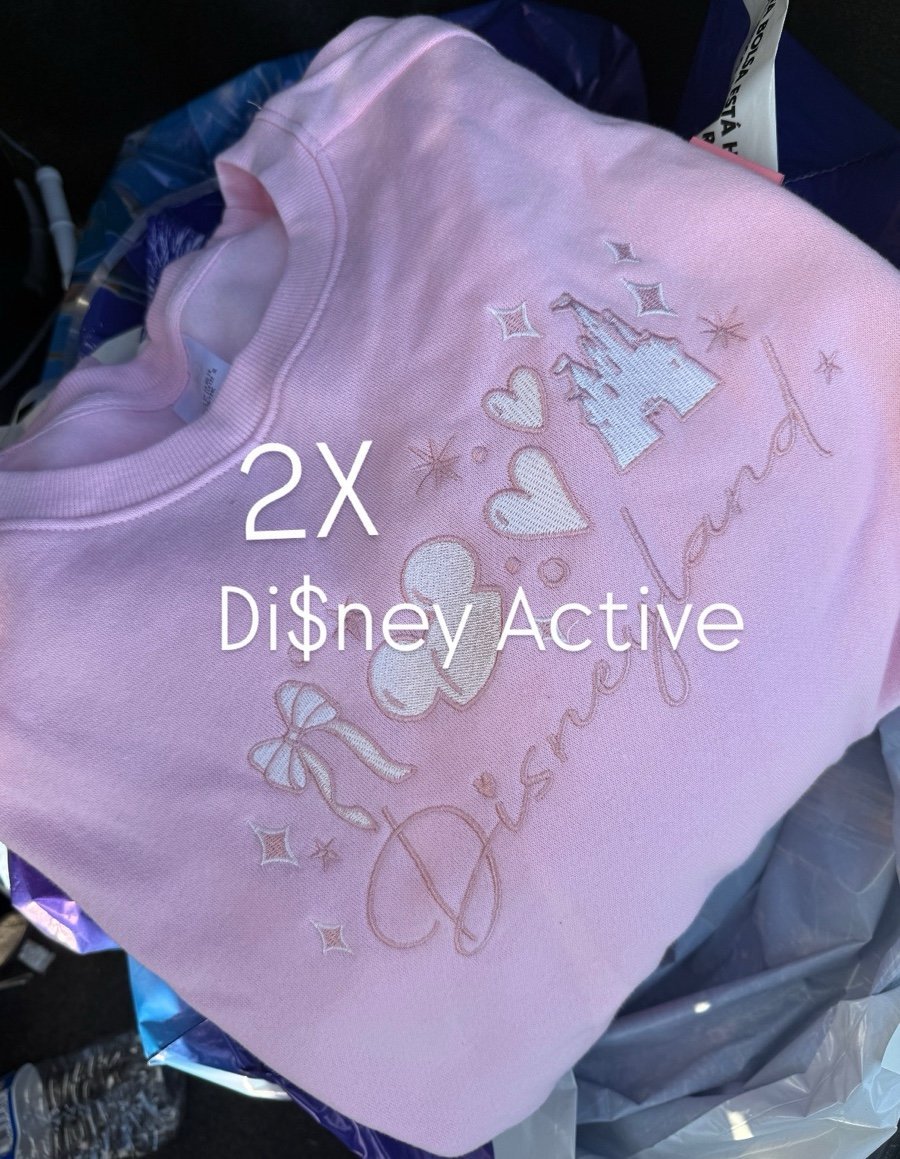 Disneyland pink embroidered Sweatshirt