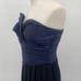 Max and Cleo Strapless Gown Maxi Dress Asymmetric Pleats Iridescent Blue Black 6