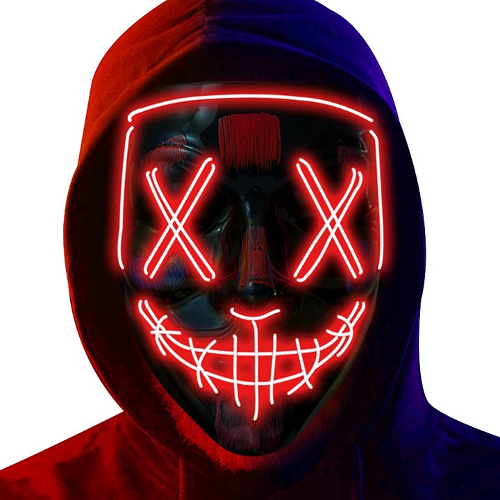 Halloween Mask LED Light up Mask Cosplay Halloween Costume