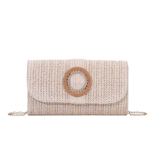 Ynport Straw Clutch - Summer Evening Bag for Weddings & Parties