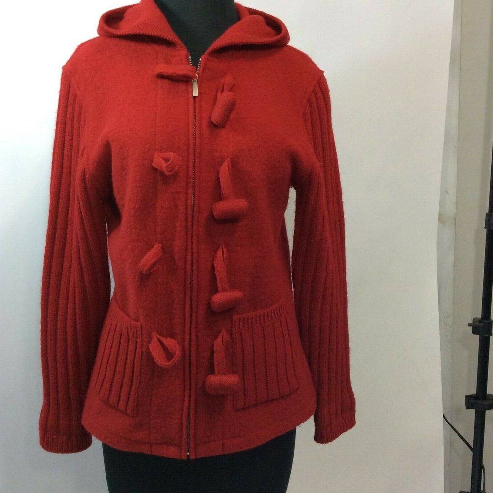 Coldwater Creek Sm Red Sweater Hoodie