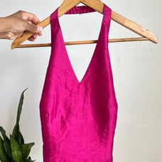 Sizzling Sensation: Hot Pink Sexy Halter Top
