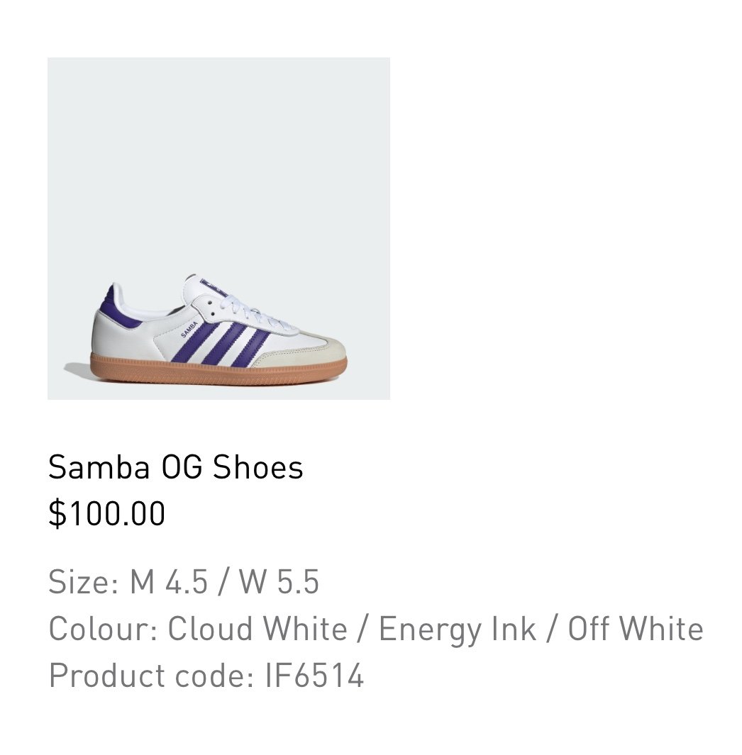 Adidas Samba white energy ink