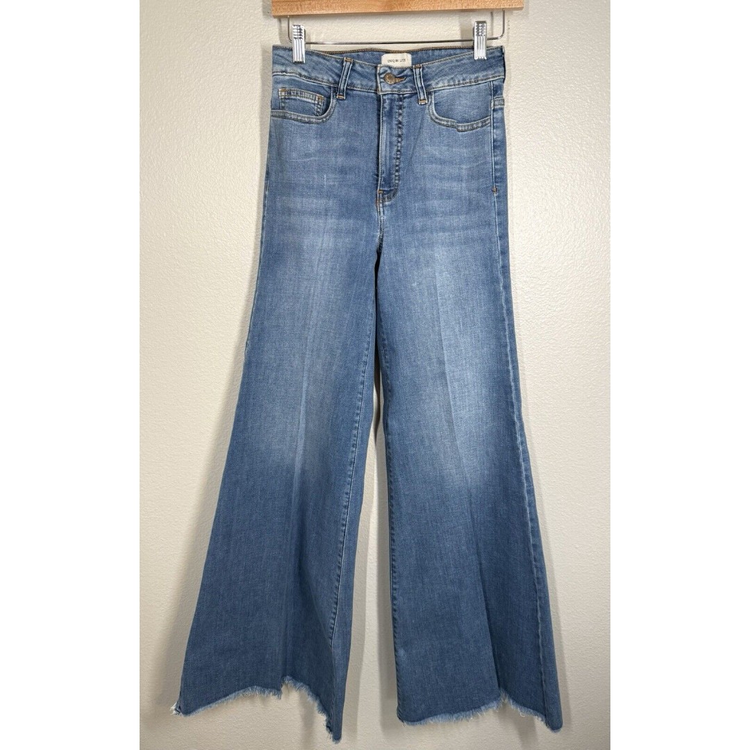 UNIQ BY LITZ High Rise Super Flare Bell Bottom Jeans Womens Size 27/5 Stretch