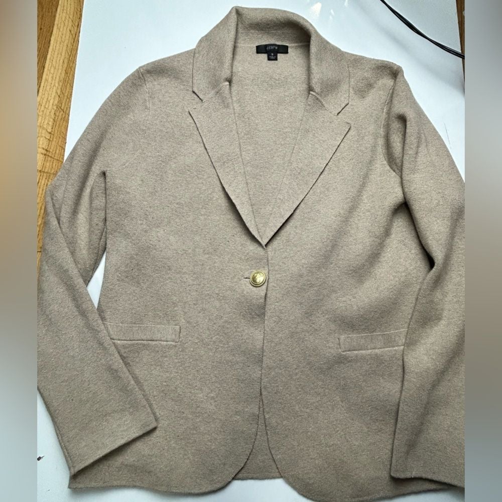 J Crew Camille Shrunken Sweater Blazer Wool Blend sz S