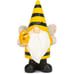 Bumble Gnome Bright Yellow and Black 6 Inches Polyresin Outdoor Garden Statue