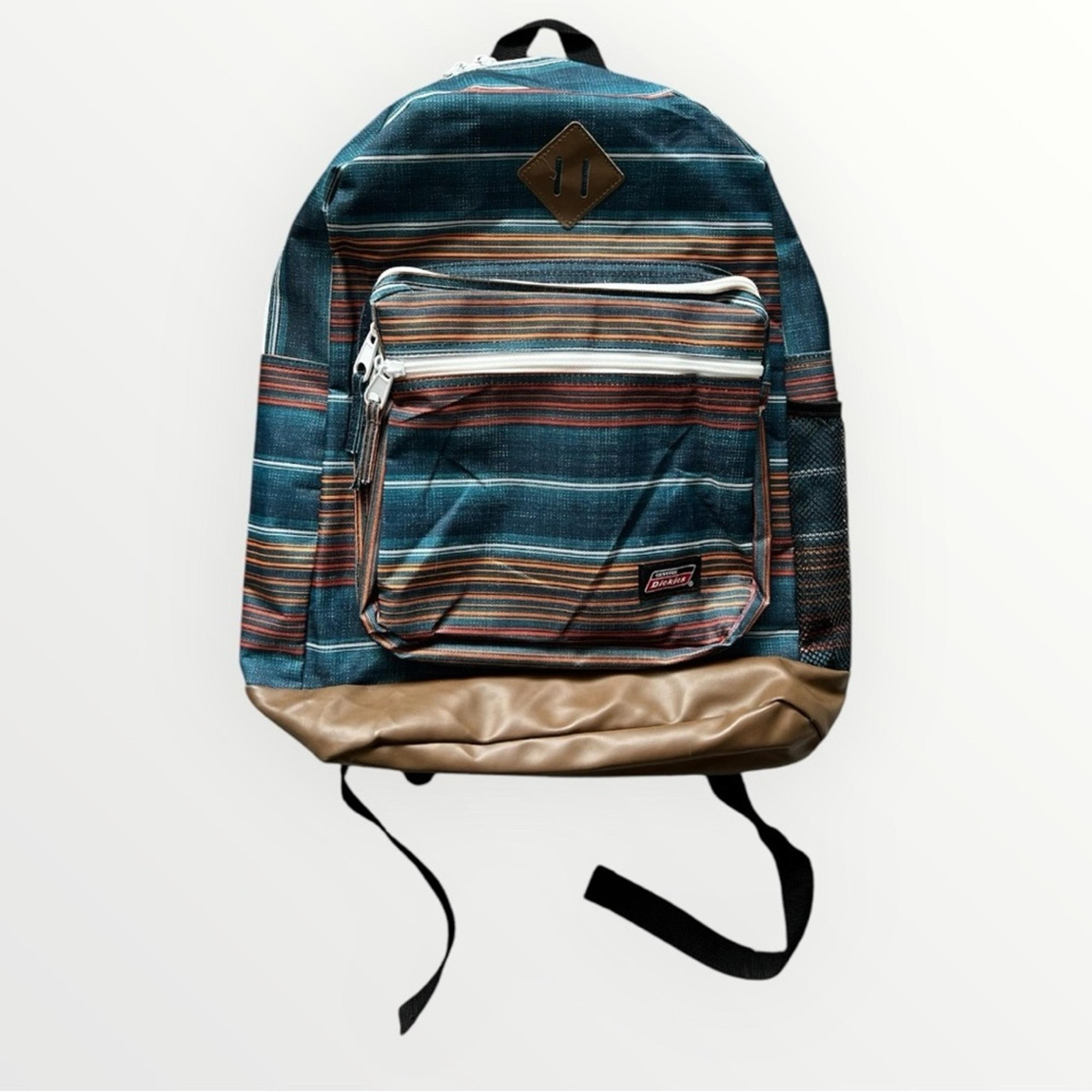 Genuine Dickies Striped Backpack with Tan Accents
