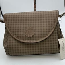 Adrienne Vittadini Made in Korea Nylon Beige Checkered Crossbody
