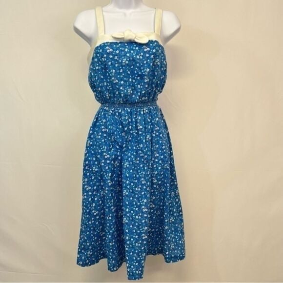 Vintage Handmade Blue Floral Dress