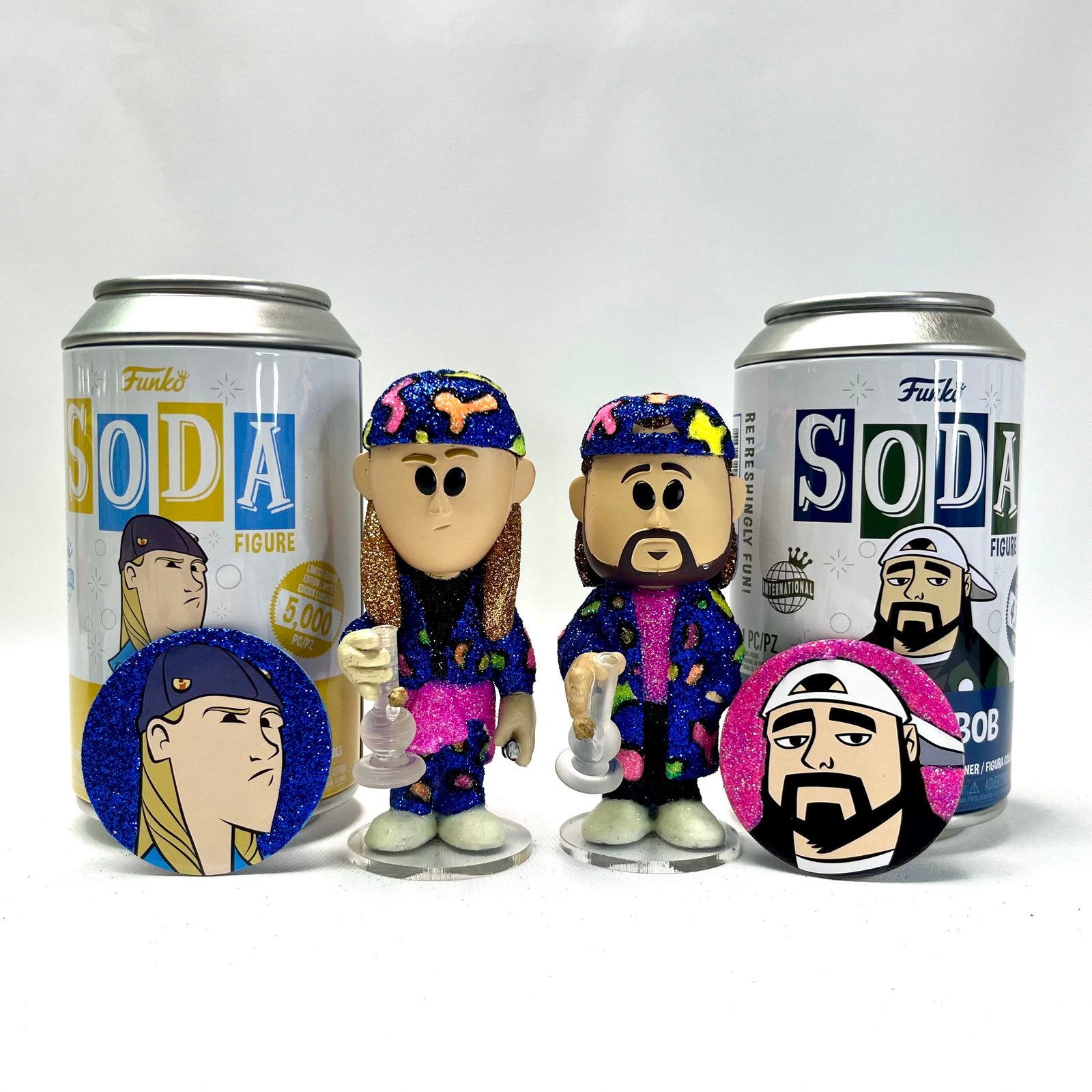 CUSTOM Funko Soda Pop Jay Silent Bob DIAMOND GLITTER CHASE 1/1 Paint Medical MJ