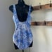 Ralph Lauren women’s ROYAL BLUE/WHITE Woodblock One-Piece Swimsuit size 12 NEW