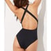 NWT Andie Women's The Tulum Open Strappy Back Smooth One Piece Swimsuit Black M