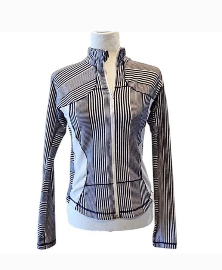 Lululemon Zip Front Striped Jacket, size 8