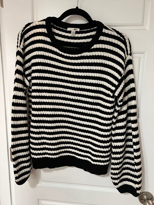 Revolve Striped Sweater Cream & Black