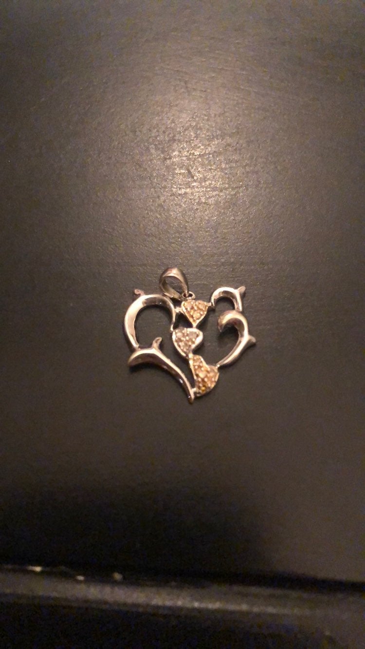 10 Karat Heart Charm With Diamonds