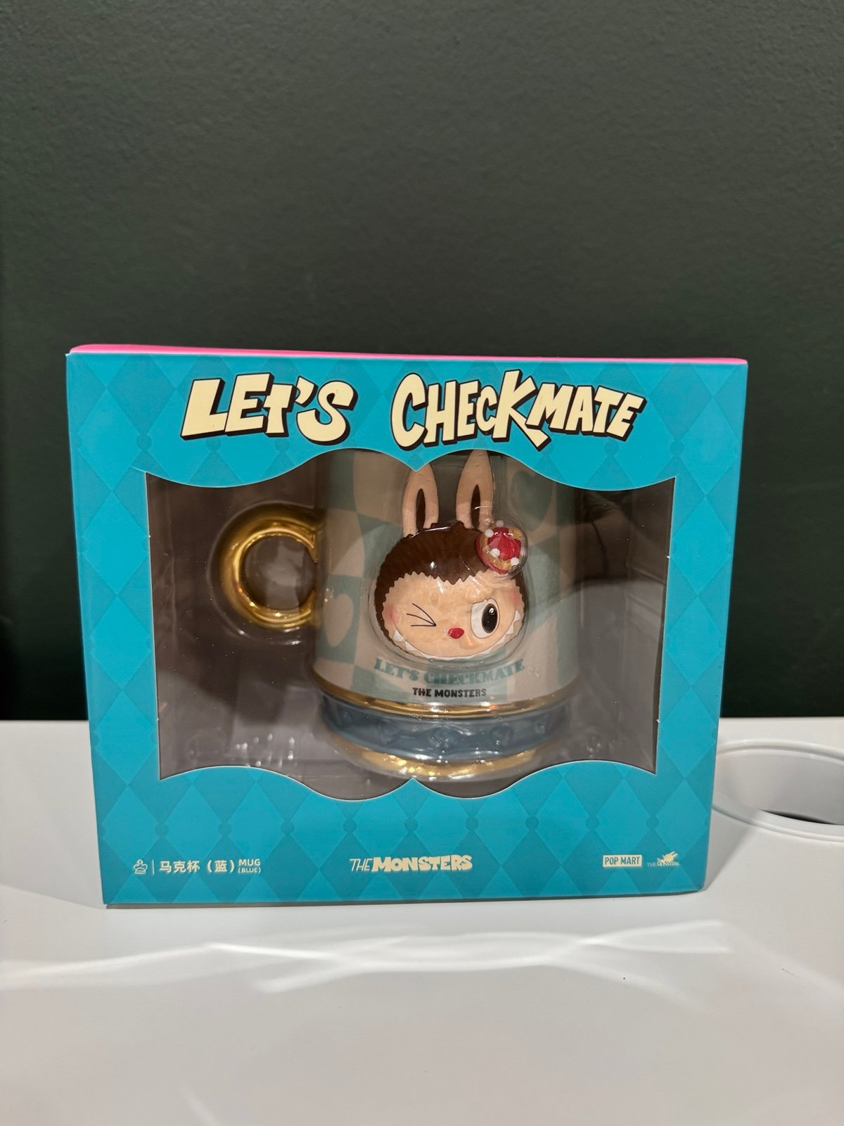AUTHENTIC‼️Labubu- the monsters let’s checkmate blue mug new