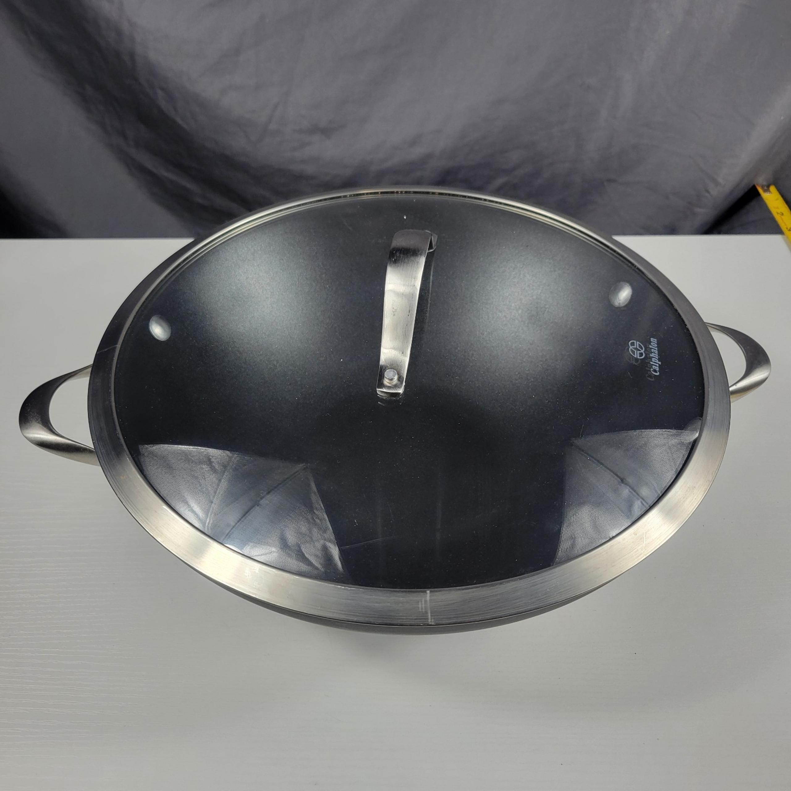 Calphalon Flat Bottom Wok #155, Nonstick 12" Hard Anodized w/ Double Handle