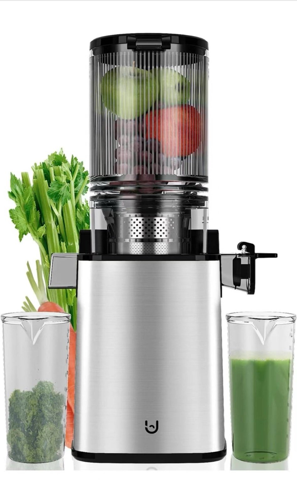 Masticating Juicer Machines, 350W Slow Cold Press Juicer with 6.1 Feeding