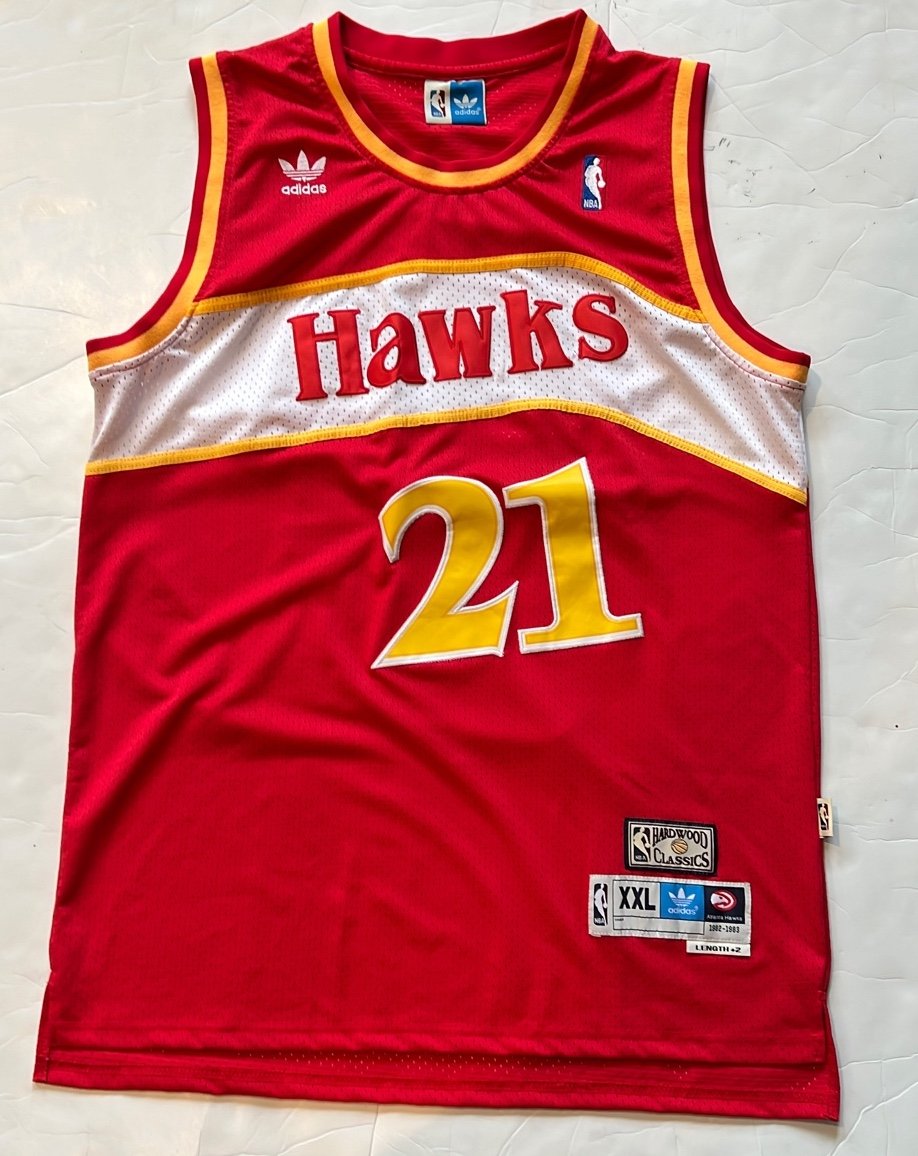 Vintage Adidas Dominique Wilkins Hawks Basketball #21 Jersey SizeXXL