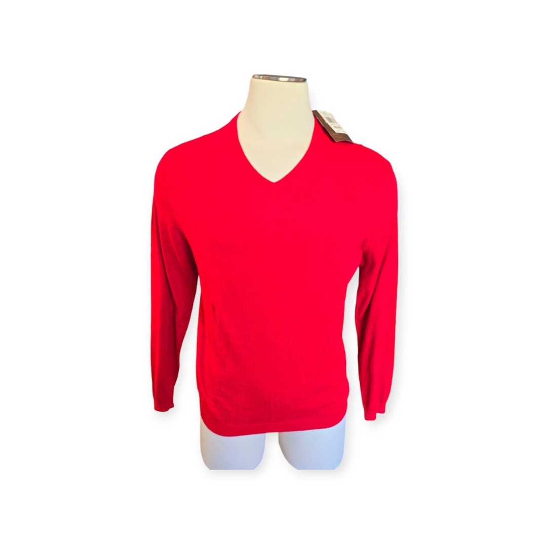 WEATHERPROOF VINTAGE MEN'S M PULLOVER COTTON CASHMERE Red SWEATER NWT NICE