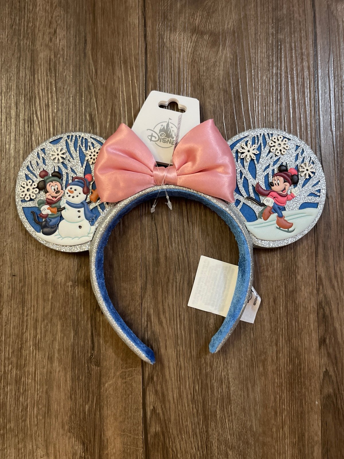 Disney Parks 2023 Holidays Christmas Snowman Mickey Minnie Glitter Ear Headband