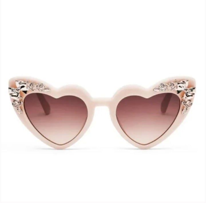 LoveShackFancy Amelia Heart Sunglasses