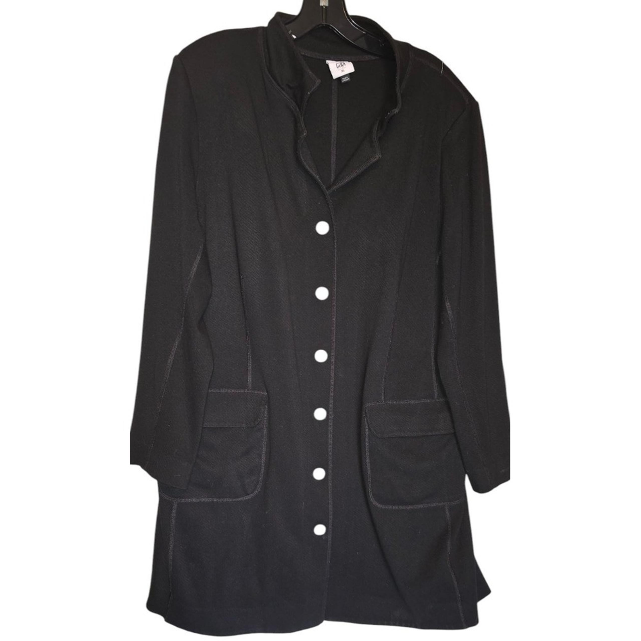 CAbi #3903 Black MAESTRO long JACKET Cardigan Stretchy Ponte Knit Size  XLarge