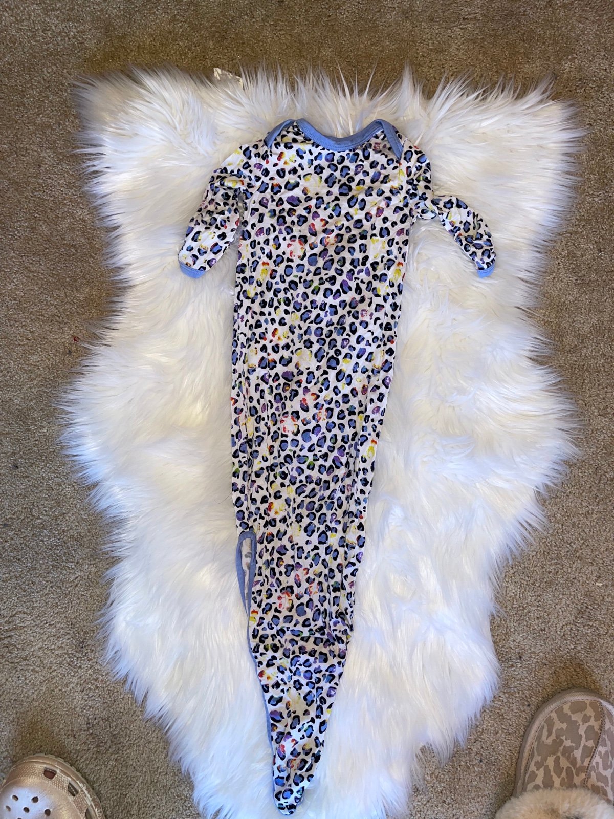 Little sleepies cheetah knotted gown
