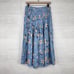 Rebecca Taylor Daniella Floral Jacquard Midi Skirt Size 4 Silk Blend Blue Pleats