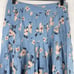 Rebecca Taylor Daniella Floral Jacquard Midi Skirt Size 4 Silk Blend Blue Pleats