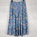 Rebecca Taylor Daniella Floral Jacquard Midi Skirt Size 4 Silk Blend Blue Pleats
