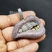 Sexy Mouth Lips Hip Hop Jewelry Silver Tone Micro Pave Stone Brass Pendant