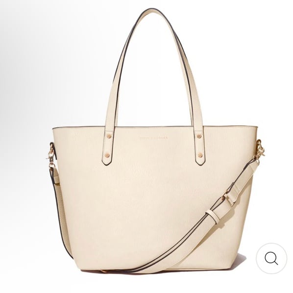 Poppy and Peonies Go Getter Tote Cream