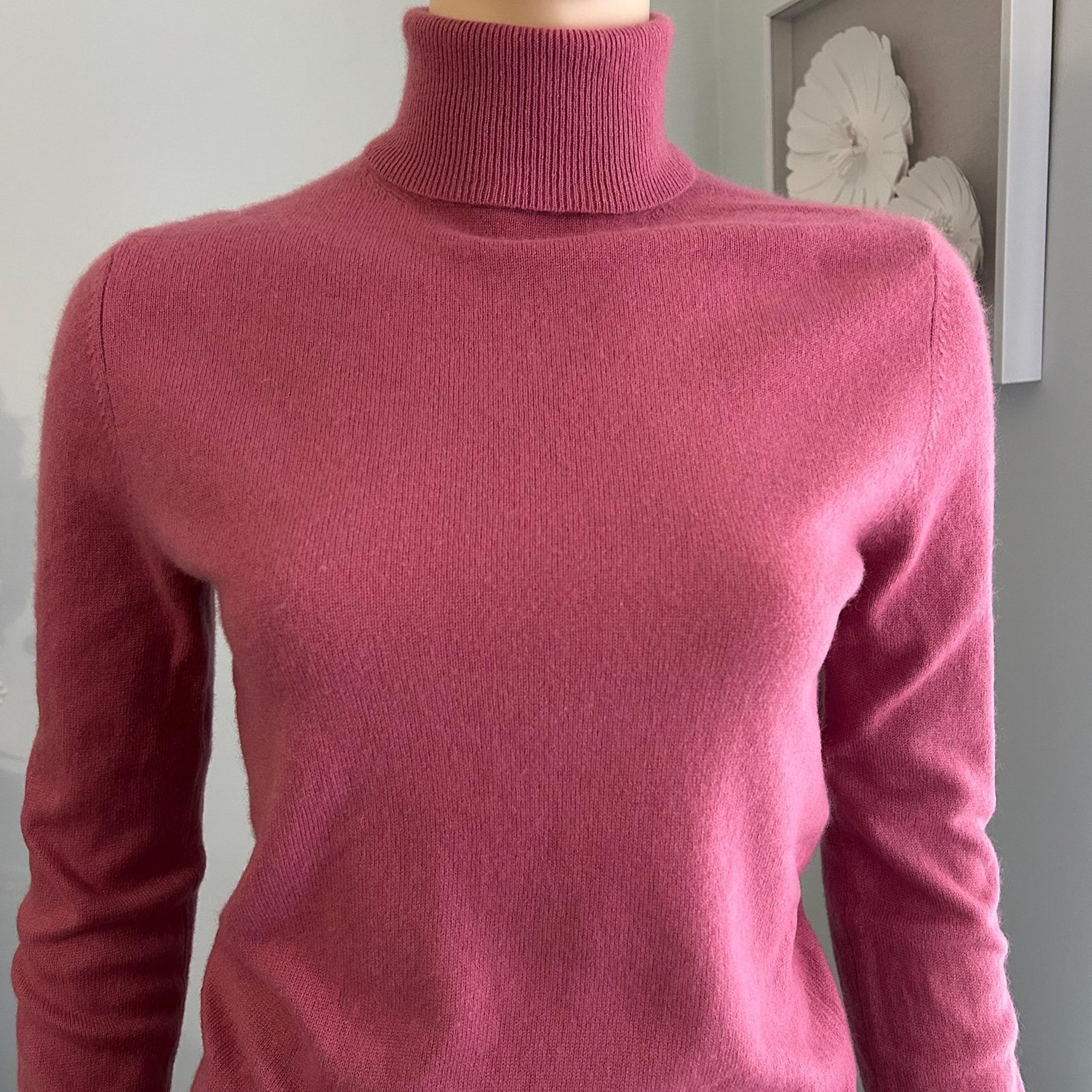 Lord & Taylor cashmere long sleeve dusty rose women’s medium turtleneck sweater