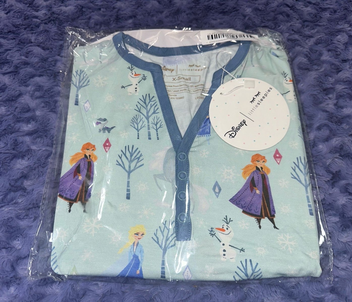 little sleepies Disney Frozen Anna & Elsa Pajama Top Size XS