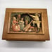 1970’s Carved Inlay Wooden Music Box from West Germany