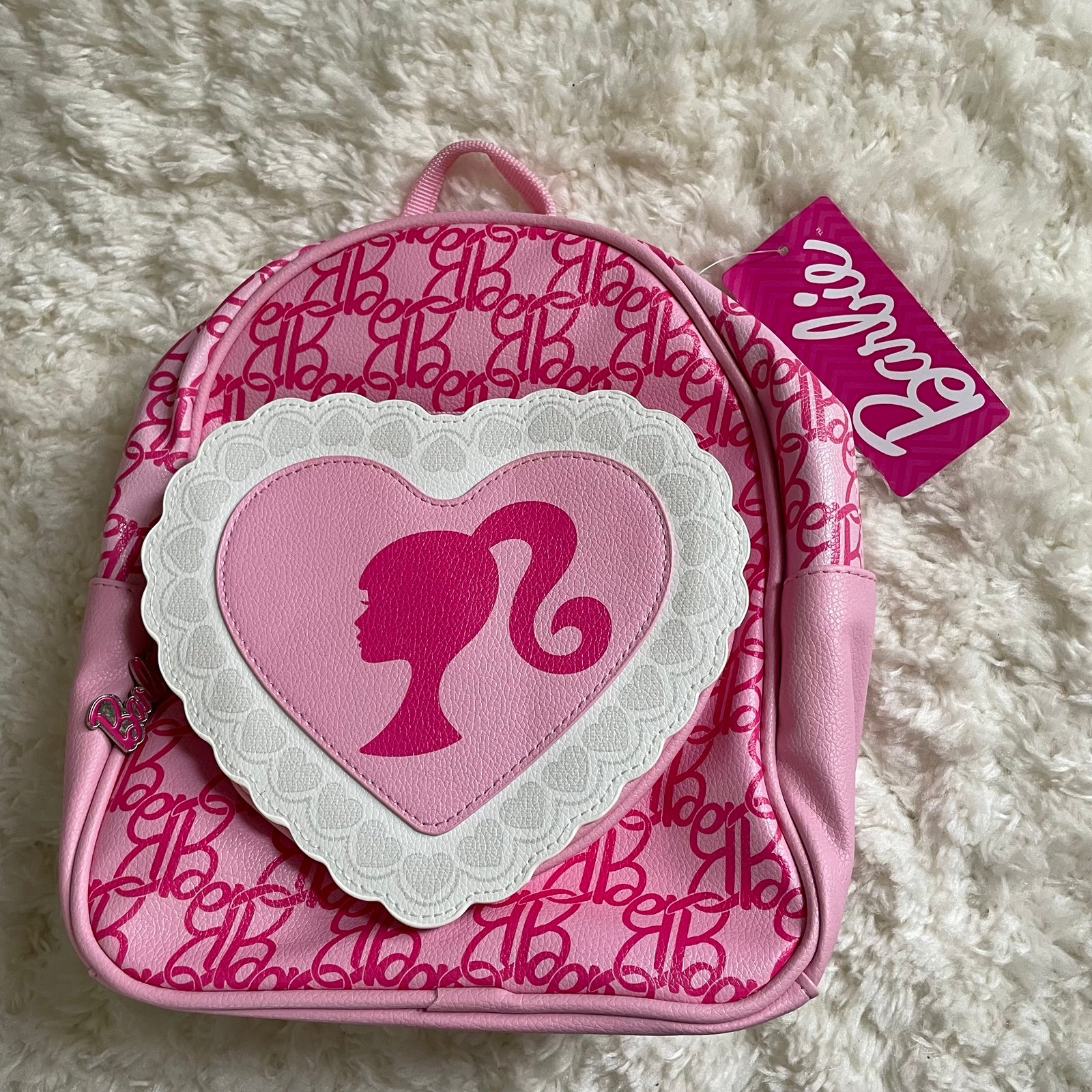 Barbie Heart Pocket Women's 10.5 Mini Backpack Pink NWT