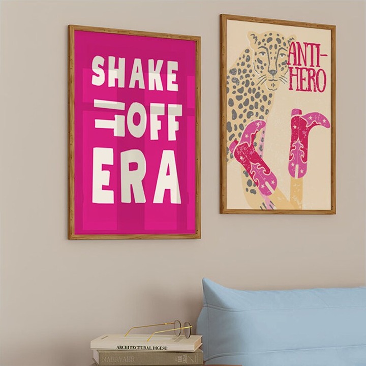 Pink this is our place set of 2, pink shake it, pink Taylor Swift poster