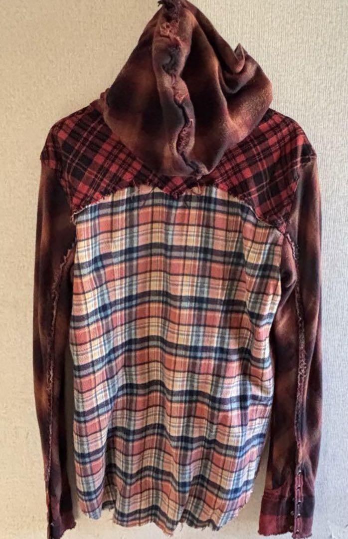00s L.G.B. SHIRT-G/PK check shirt hoodie