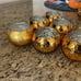 Round Gold Votive Candle Holders, Mercury Glass Candle Holder Set of 12