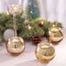 Round Gold Votive Candle Holders, Mercury Glass Candle Holder Set of 12