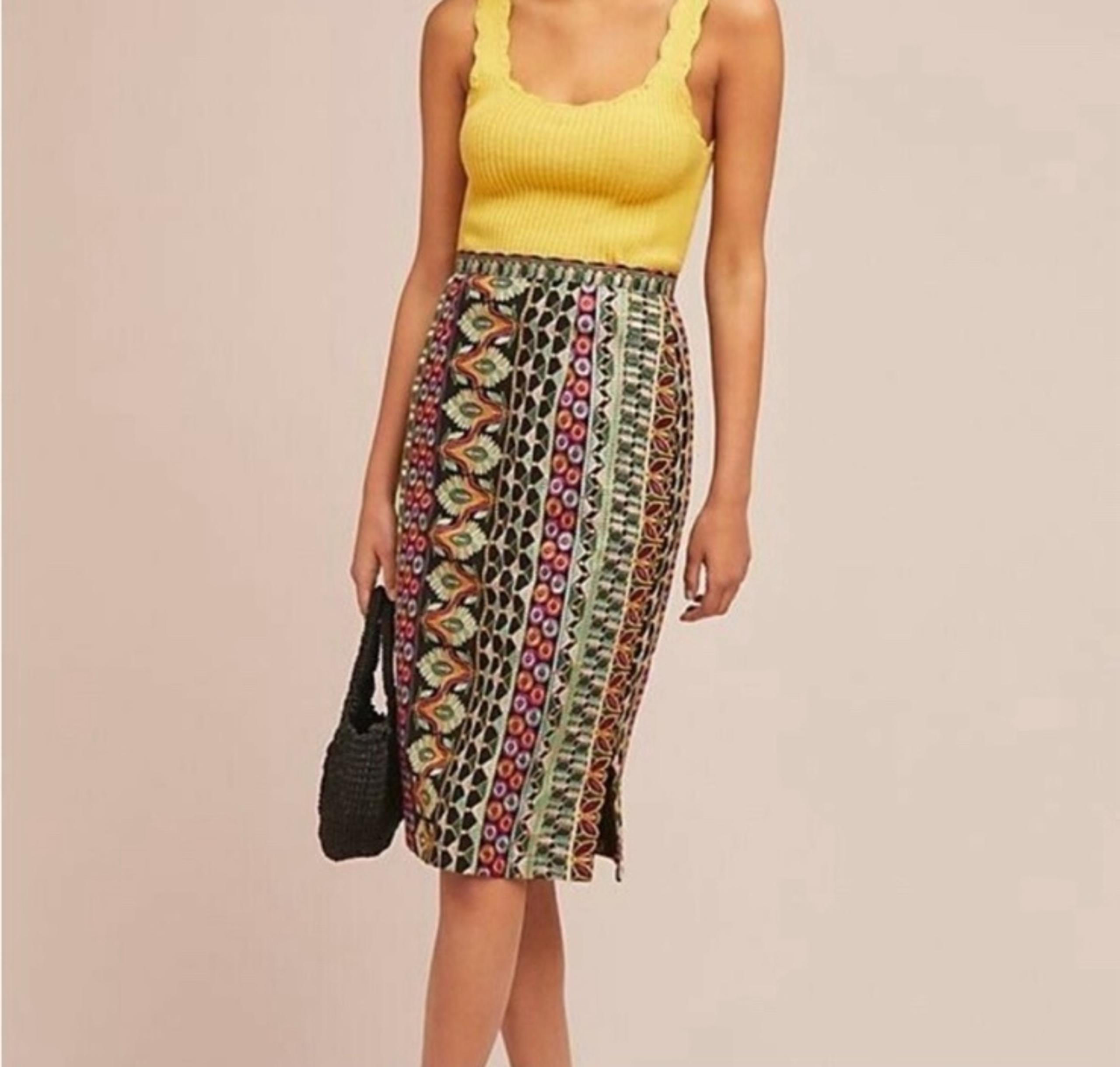 ANTHROPOLOGIE VANESSA VIRGINIA Moroccan Nights Pencil Skirt