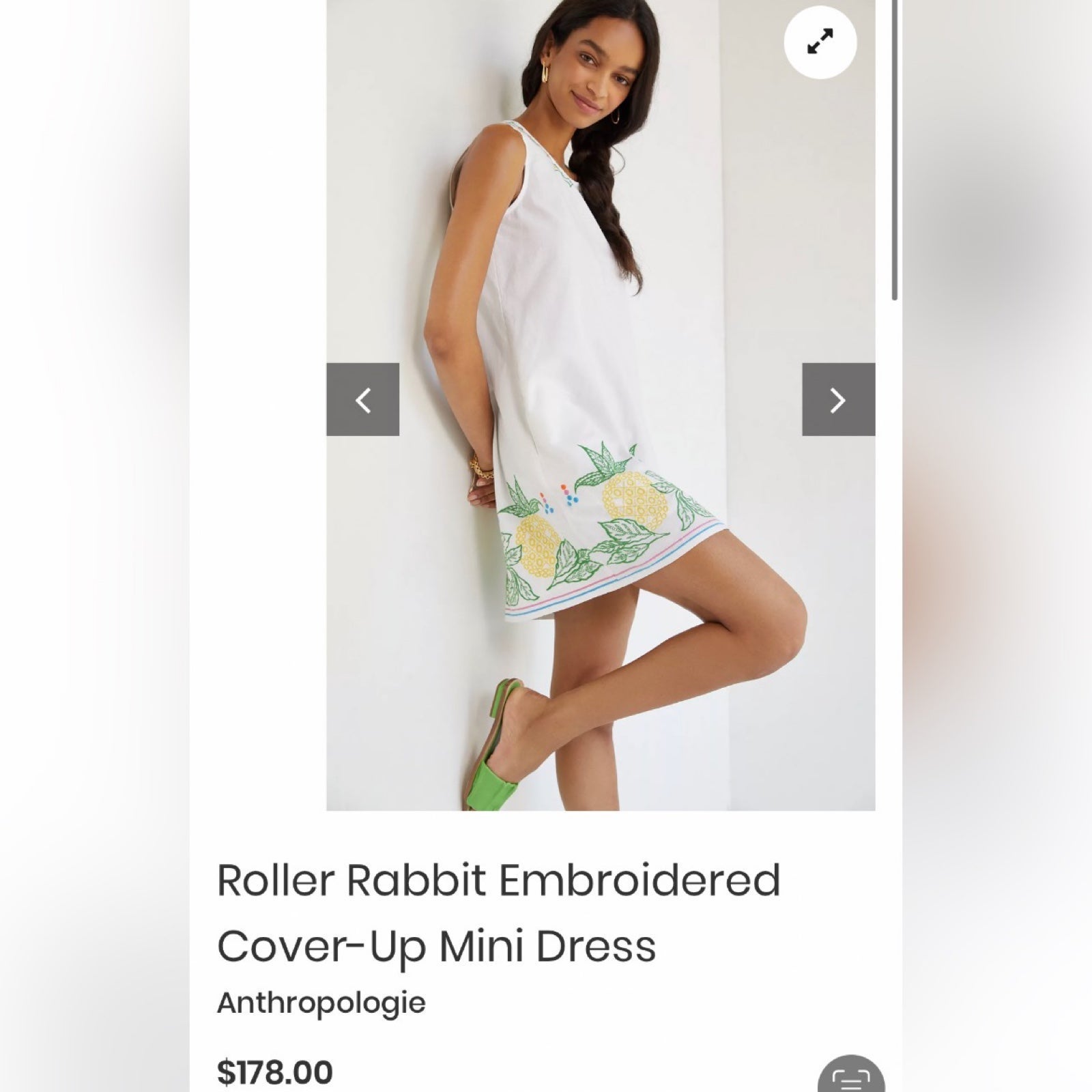 Roberta Roller Rabbit Embroidered Cover-Up Mini Dress