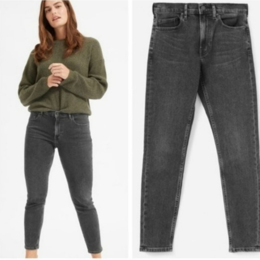 Everlane mid rise skinny washed black jeans