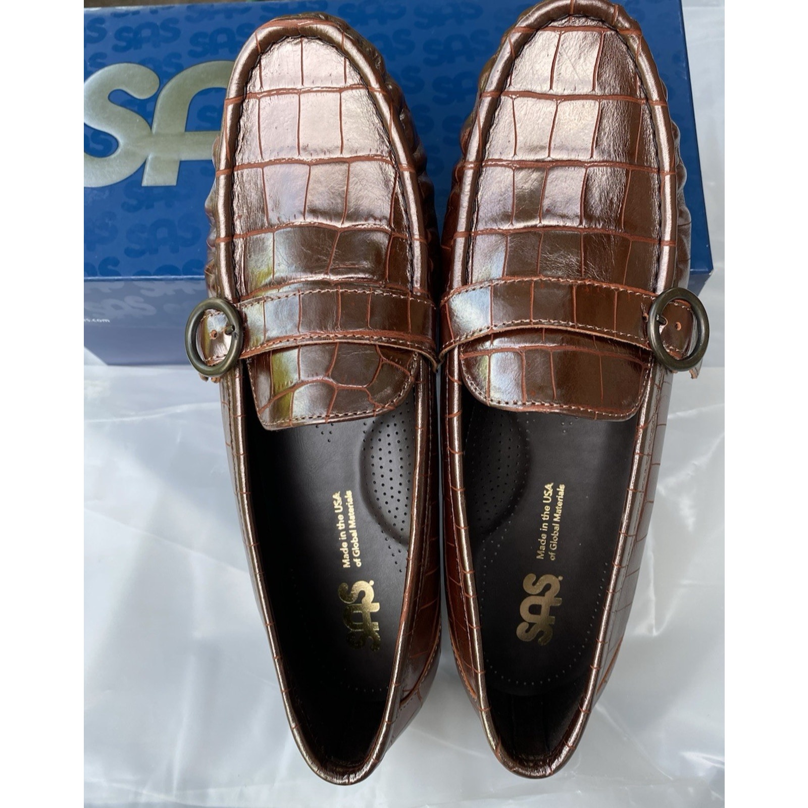 SAS Womens 10M Lara Terracotta Leather Moccasin Loafer Minimalist Slip-On Shoes