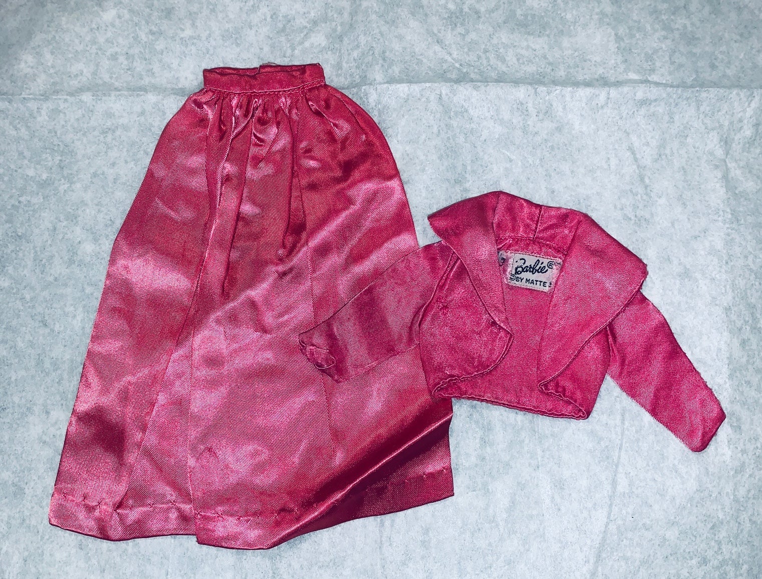 vintage barbie rose satin pak skirt & bolero