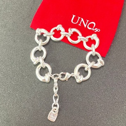 UNO DE 50 Bracelet-NAIL ON THE HEAD BRACELET Woman Silver Bracelet